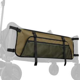 Xxerciz Collapsible Wagon Side Pocket for Umbrella, 900D Oxford Storage Bag with Mesh Pouch for Folding Wagon, Garden Cart Accessories Bag for Camping Garden Sports (Yellow)