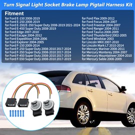 X AUTOHAUX 2 Set Turn Signal Light Socket Brake Lamp Connector Pigtail Harness Kit for Ford F-150 Focus for Lincoln MKX for Mercury Mariner No.2U5Z-13411-DA/2U5Z13411DA