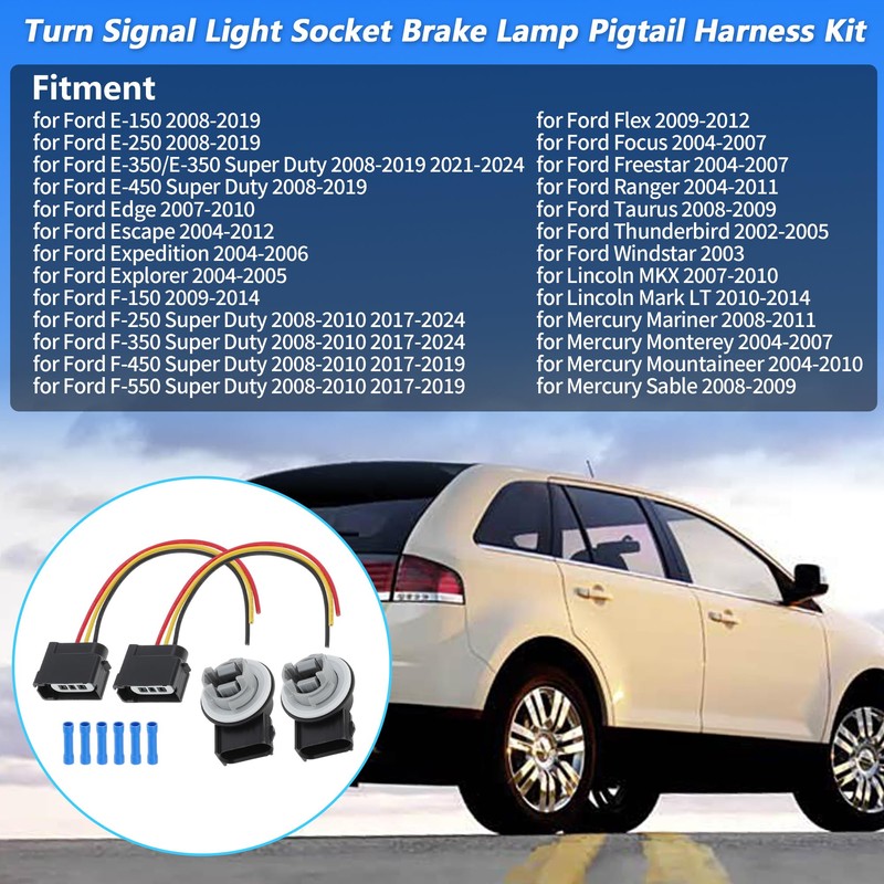 X AUTOHAUX 2 Set Turn Signal Light Socket Brake Lamp