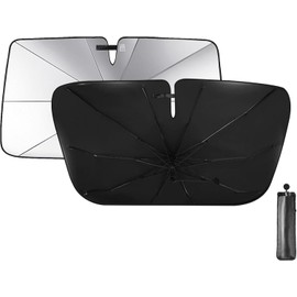 Parasol para Parabrisas Delantero, 125 x 65 cm, Parasol para Parabrisas de Coche, sombrilla Plegable de rotación de 360 ° para Coche, sombrilla de Coche (S)