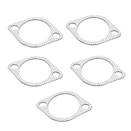 Exhaust Pipe Gasket, 5 Pieces 3 Inch Ceramic Exhaust Pipe Metal Seal with Reinforced Ring 3 in 76 mm Downpipe