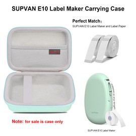Elonbo Carrying Case for SUPVAN E10 Bluetooth Label Maker Machine, Portable Mini Thermal Label Printer Storage Holder, Wireless Small Handheld Sticker Maker Travel Bag, Pocket Fits Paper, Green
