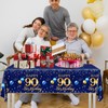 GREHUMOR 90th Birthday Decorations Men-3pcs Navy Blue Birthday Table Covers