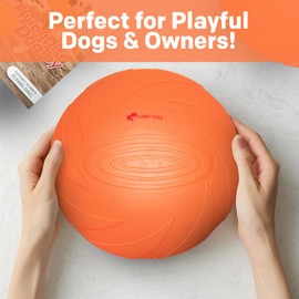 FURRY LOVE Flippy Flopper Dog Frisbee – Durable Dog Toy for Outdoor Fetch – Floating Frisbee for Dogs with Soft Rubber Edges – Comfortable on Teeth and Gums – Suitable for Water and Backyard Play