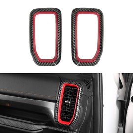 ushilife Front Side Air Condition Vent Outlet Cover Trims, Right/Left Protective Air Vent Outlet Cover, Compatible with Ford Ranger 2023 2024 2025, Interior Accessories Trim Cover ABS (Carbon Fiber)