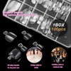 100 Pieces Artificial Toenails with Box, 10 Sizes Toenails, Transparent