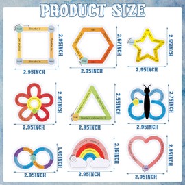 36 Pcs Back to School Sensory Strips Kids Anxiety Calm Mindfulness Stickers Adults Stress Breathing Stickers Fidget Adhesives Rough Textured Tape for Classroom Desk Office Computer(Cute)