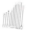12Pcs Laboratory Spatula 304 Stainless Steel Multifunctional Sampling Scoop Experiment