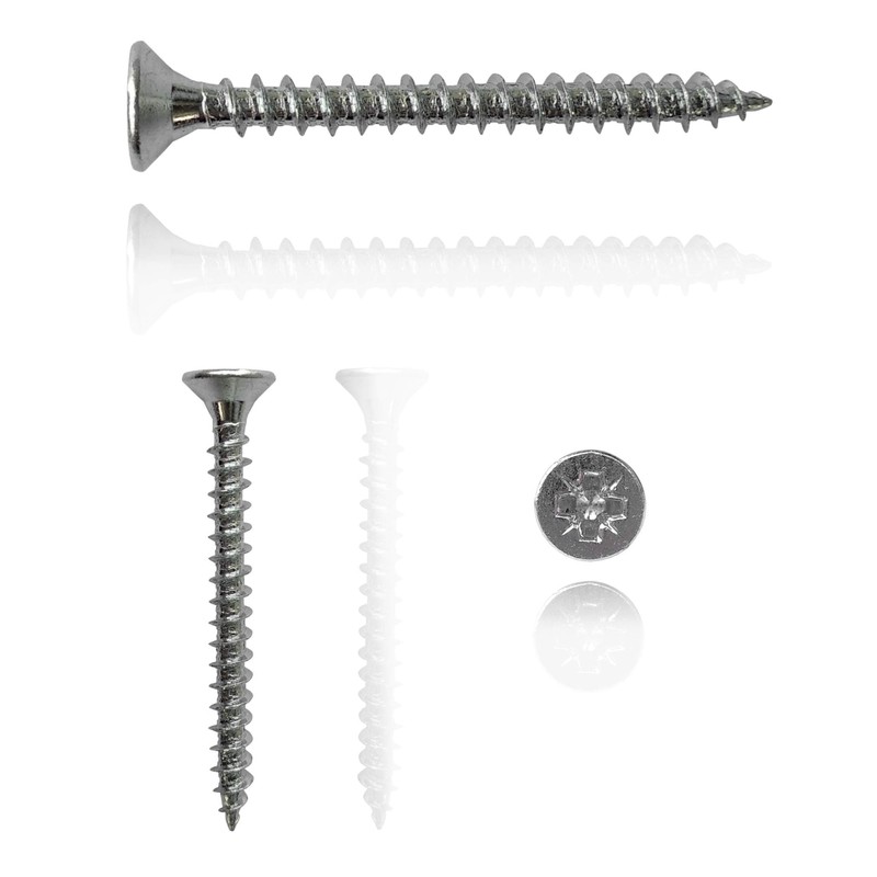 M4 Wood Screws Zinc Plated Silver Full Thread Self-Tapping Long