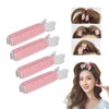 Hair Volume Clips with Rollers Set, 4 Pieces, Pink, Self-Gripping