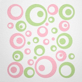 WANDfee® Wall Tattoo, Circles, Dots, 50 Stickers, Colour Choice For Children's Bedroom, Living Room, Hallway, Bathroom, Kitchen, Tile Stickers, green