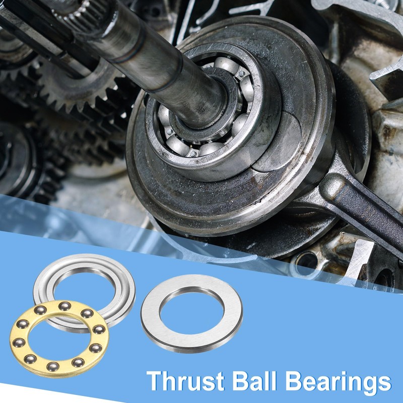 sourcing map 4pcs F10-17M Thrust Ball Bearings, 10mm x 17mm