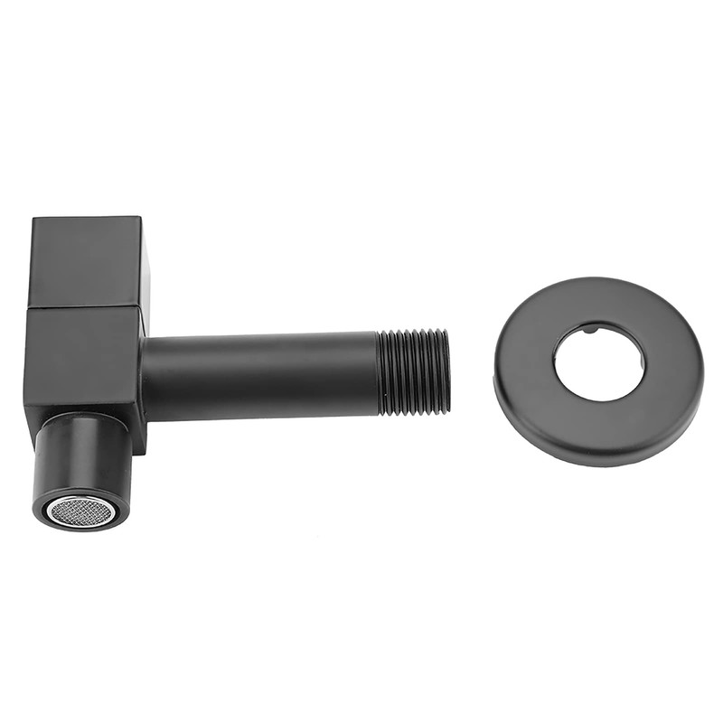 Black Brass Square Washing Machine Taps Wall Mount Laundry Cold