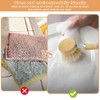 Wooden Washing Up Brush, 4Pcs Replacement Brush Heads for Eco