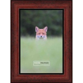 Poster Palooza 16x20 Traditional Mahogany Wood Picture Frame - UV Acrylic, Foam Board Backing, & Hanging Hardware Included!