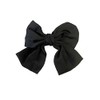 LUX ACCESSORIES Black Satin Over-sized Bow Hair Clip