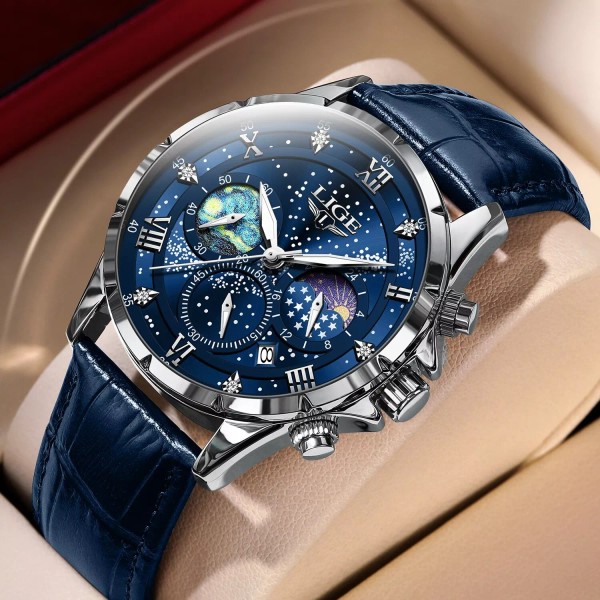 LIGE Men's Watch Quartz Calendar Waterproof Luminous Man Business Wrist