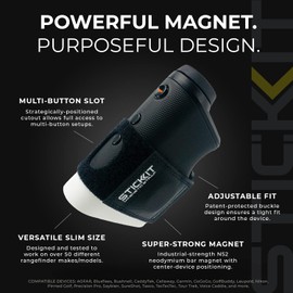 STICKIT Magnetic Rangefinder Strap, Black Paisley |Fits 50+ Models | Strong Magnet for Golf Cart & Club Attachment | Slim, Adjustable, and Secure Design | Rangefinder Not Included