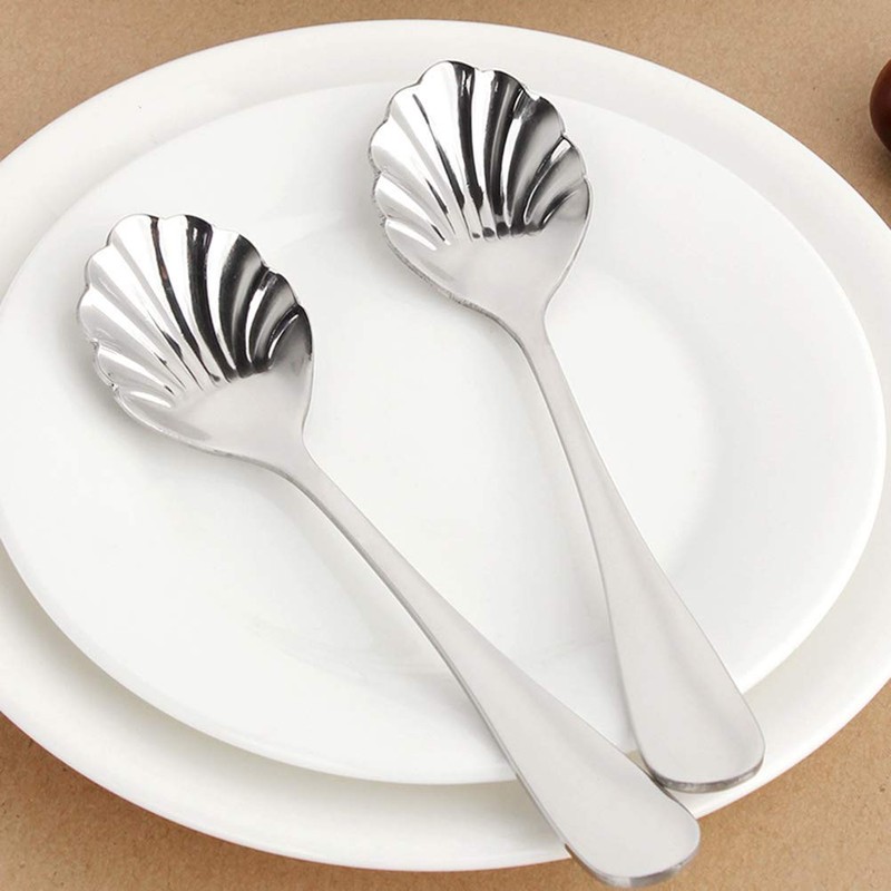 BESTONZON Set of 4 Creative Stainless Steel Shell Shape Dessert