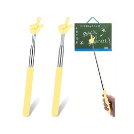 2Pcs Pointer Finger Stick – Multipurpose Teacher Supplies Pointer Stick, Classroom Pointer and Finger Pointer Stick, Engaging Colors – Classroom Essentials for Effective Presentations（Yellow）
