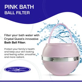 Crystal Quest Pink Bath Ball Water Filter Pink Bath Ball – Reduces Contaminants for Softer, Smoother Skin - BPA Free