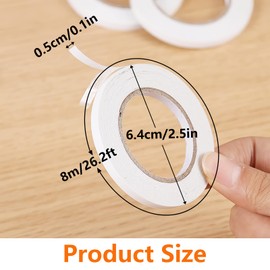 Cinta adhesiva de doble cara, 10 rollos, 5 mm * 8 m, cinta adhesiva transparente de doble cara, extraíble, resistente para bricolaje, artes, manualidades, álbumes de recortes, sellos de goma
