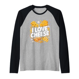 I Love Cheese Funny Cheese Lover Humor Raglan Baseball Tee