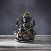 Pacific Giftware Black Ganesha Figurine Writes on Sacred Scroll Decorative