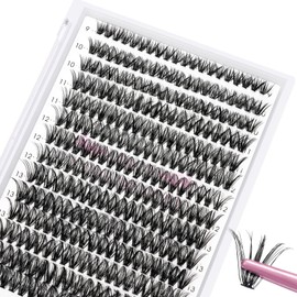 Pack of 280 Individual DIY Eyelashes for Eyelash Extension Cluster Individual Lashes 40D-D-0.07-9–15 Mix