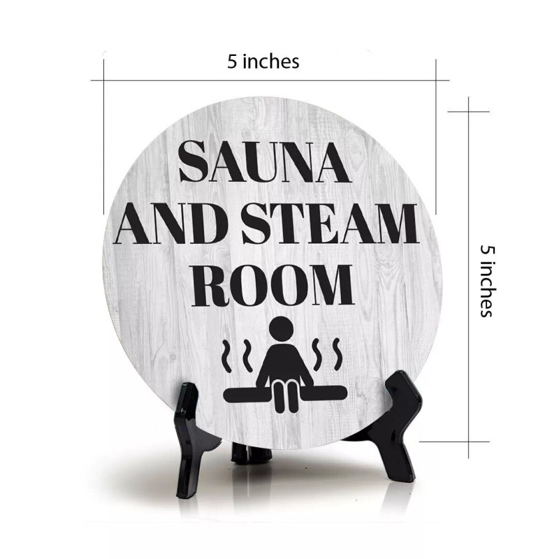 Signs ByLITA Sauna and Steam Room Circle Table Sign with