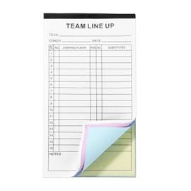 Fukaisu 120 Pages Baseball/Softball Lineup Cards, 4.53x8.03 Inch 4 Part Carbonless Copies Line Up Sheets Book for 16 Player Roster Coaching Accessories for Softball Baseball School Game