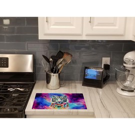 Caroline's Treasures DAC4048LCB Hippie Animal White Tiger Glass Cutting Board Decorative Tempered Glass Kitchen Cutting and Serving Board Large Size Chopping Board