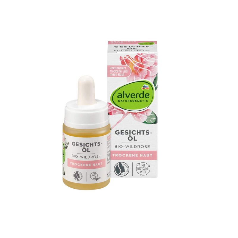 alverde Wild Rose Facial Oil for Dry Skin Pack of