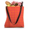 Orange and Hot Pink Houndstooth Preppy Aesthetic Classic Tote Bag