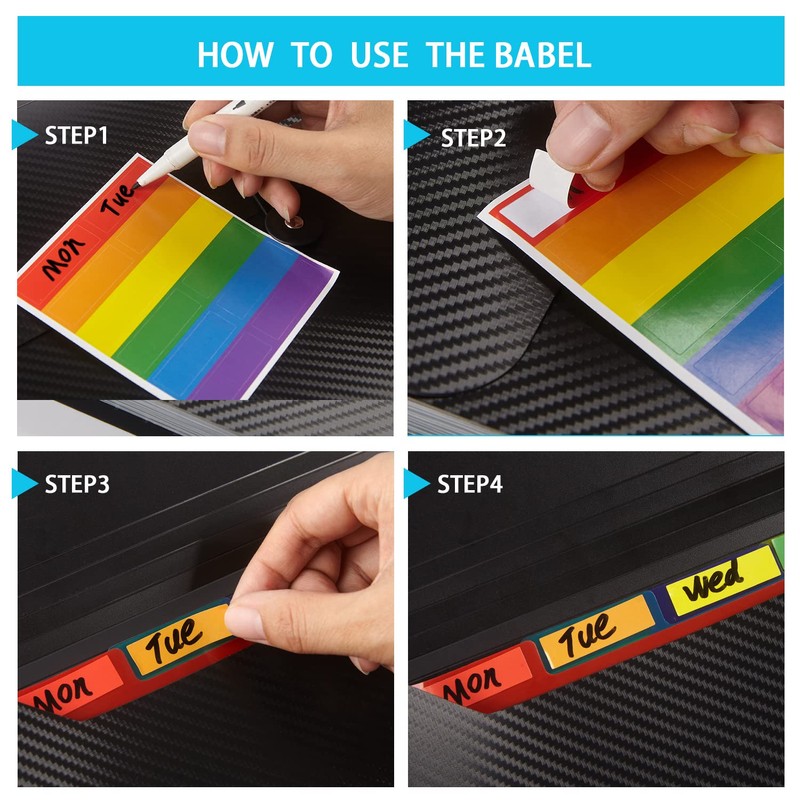 Nicfaec Expanding File Folder, 13 Pockets, Light Blue, Polypropylene for