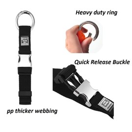 2PCS Heavy Duty Add a Bag Luggage Straps Jacket Gripper,Carry-on Luggage Belt Baggage Suitcase Straps Belts Travel Accessories (Grey+Black)