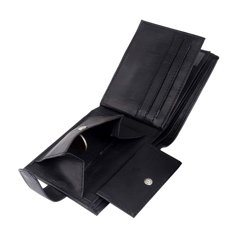 iflip Genuine Leather Wallet for Men's RFID Blocking Coin Compartment