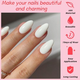 Lifextol 120pc White Almond Press on Nails Short Fake Nails Press ons for Women Acrylic Nails Press on Nails&Glue Tabs, Short White Press on Nails Almond False Nail Tip Stick on Artificial Fingernail