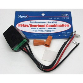 R081 SUPCO Refrigerator Relay Overload for1/12 - 1/5 hp Compressors 115 Volts