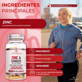 Zinc Con Jengibre 90 Cápsulas Zen Natura Sabor Sin sabor