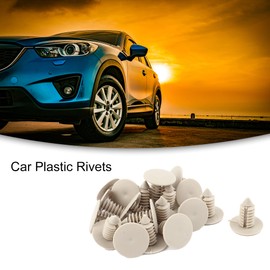 ACROPIX Rivet Bumper Door Fastener Clips Universal Car Plastic Beige 20pcs