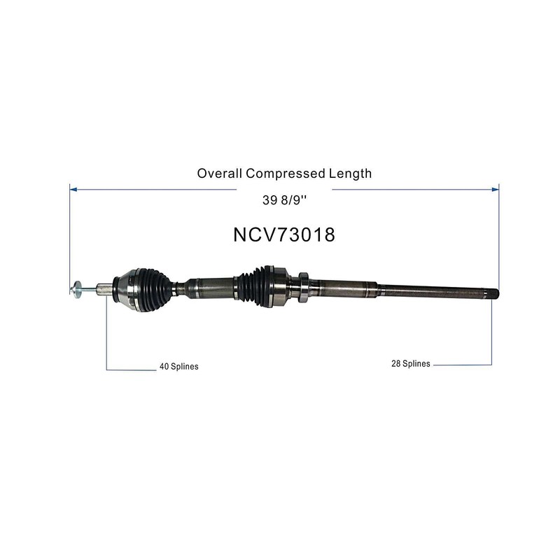 GSP NCV73018 CV Axle Shaft Assembly - Right Front (Passenger