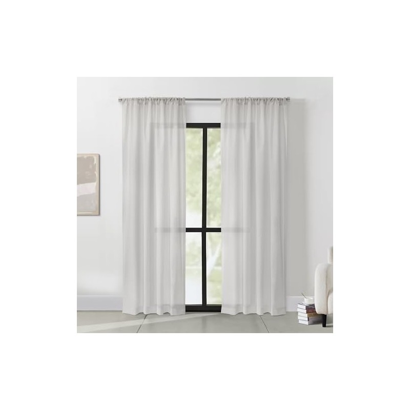 Thermasheer Weathershield Insulated Sheer Rod Pocket Curtain Panel 50 x