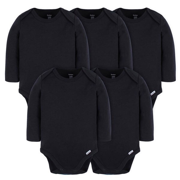 Gerber Unisex Baby Long Sleeve Solid Onesies Multi-Pack Interlock 180