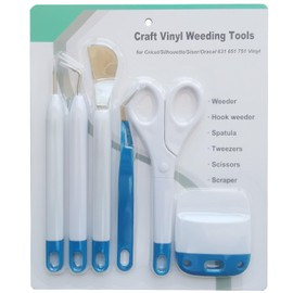 Craft Weeding Tools for Vinyl, 6 Pieces Craft Vinyl Weeding Tool Kit, Basic Tool Set for Silhouette Cameo Crafting and DIY (Peacock Blue)