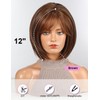 HAIRCUBE Bob Wigs for Women Synthetic Wig with Fringe Brown