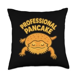 Professional Pancake Bearded Dragon Owner Cartoon Graphic Throw Pillow