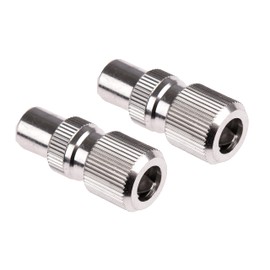 2 x Male Coax/ Coaxil TV Aerial Connector Plug for RF Cable/ Freeview - Metal