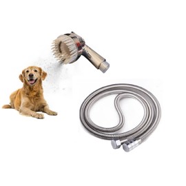 Hairstore Cat & Dog Bath Brush Scrubber Washing Sprayer Easy Bathing Grooming & Shedding Pet Shower with super flex 1.5 m long hose (1 modes setting-stop button)