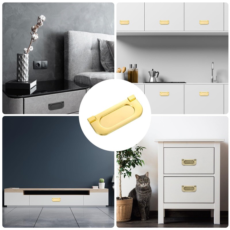 sourcing map 5Pcs Flush Pull Handle, 3 Inch Hidden Recessed